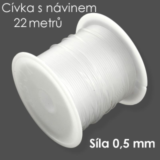 Čirý nylonový vlasec, nepružný, 0,5mm (22m)