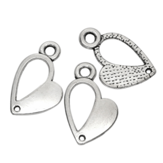 Starostříbrné srdíčko, 13x10mm