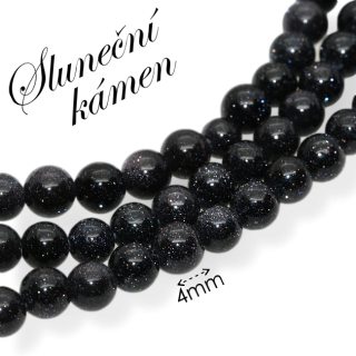 SLUNEČNÍ KÁMEN, kulička modrá, 4mm