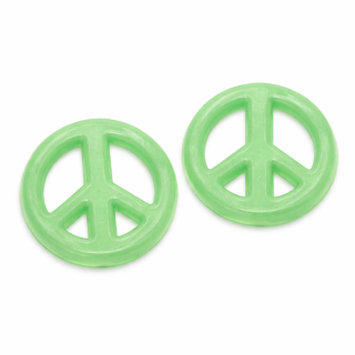 Zelený hippies/mírový znak, 16x3mm