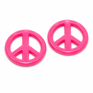 Růžový hippies/mírový znak, 16x3mm