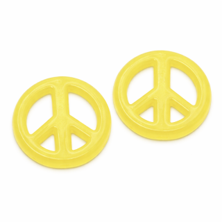 Žlutý hippies/mírový znak, 16x3mm