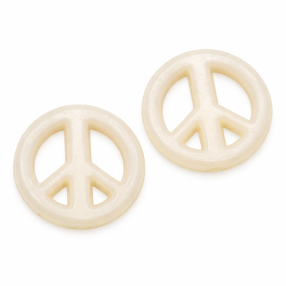 Bílý hippies/mírový znak, 16x3mm
