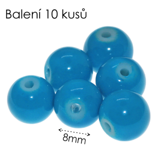 Modré kuličky, 8mm (10ks)