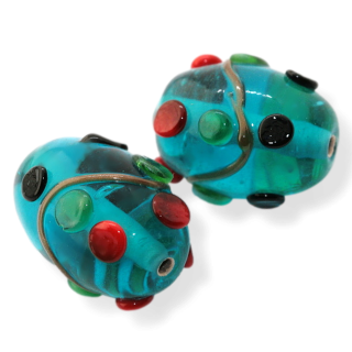 Modrý oválek, 20x16mm