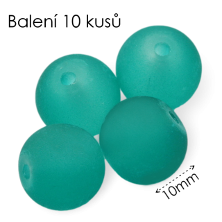 Zelené kuličky, matné, 10mm (10ks)