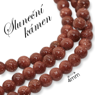 SLUNEČNÍ KÁMEN, kulička, 4mm