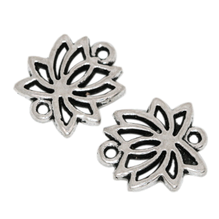 Starostříbrný květ-lotos, 16x15mm