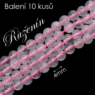 RŮŽENÍN, kulička, 4mm (10ks)
