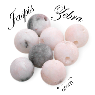 JASPIS zebrovaný, matná kulička, 6mm