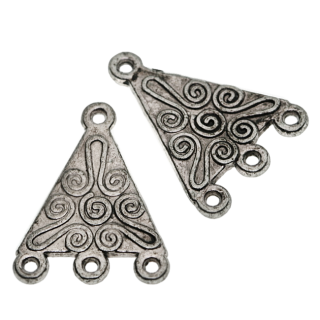 Trojúhelník se spirálkami-ramínko, 22x17mm