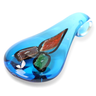 Modrá slzička, třpytivé zdobení, 56x32mm