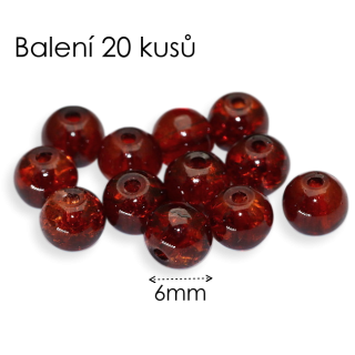 Hnědé kuličky, 6mm (20ks)