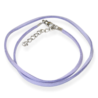 Fialová šňůrka, imitace kůže - 43 cm