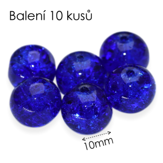 Modré kuličky, 10mm (10ks)