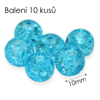 Modré kuličky, 10mm (10ks)