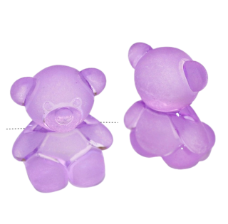 Fialový medvídek, 18x15x11mm