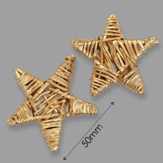 Hvězda zlatá, proutěná, 50mm
