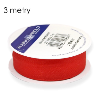 Červená stuha, 25mm (3m)