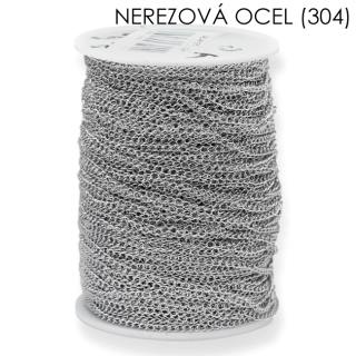 Nerez ocel(304), řetízek, 3,3x2,5mm