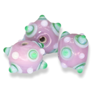 Růžová kulička, 16x12mm