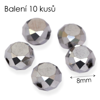 Stříbrná kolečka, pokov, 8x4,5mm (10ks)
