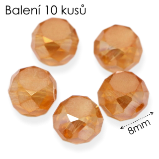 Oranžová kolečka, pokov, 8x4,5mm (10ks)