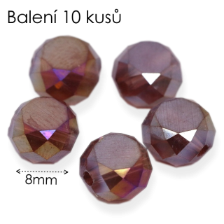 Fialovo-červená kolečka, pokov, 8x4,5mm (10ks)