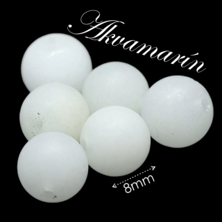 AKVAMARÍN, matná kulička, 8mm