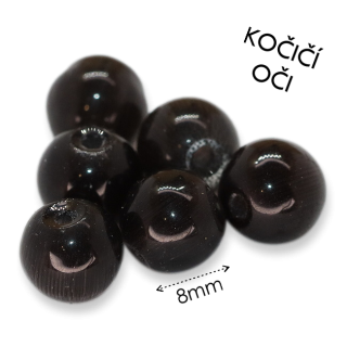 Tmavá kulička, kočičí oči, 8mm