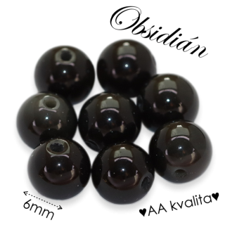 OBSIDIÁN, kulička AA, 6mm