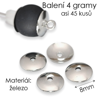 Platinový kaplík, 8x1,5mm (4g-cca 45ks)