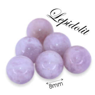 LEPIDOLIT, kulička, přírodní, 8mm