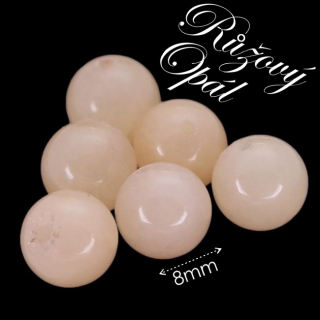 OPÁL RŮŽOVÝ, kulička, přírodní, 8mm