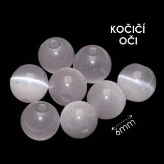 Šedá kulička, kočičí oči, 6mm