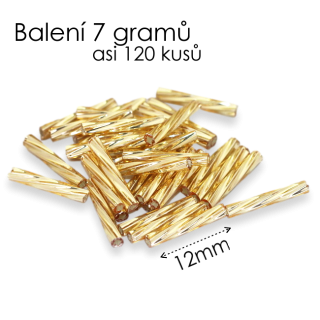 Zlaté tyčinky, kroucené, 12mm (7g/120ks)