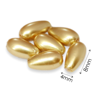 Zlatá slzička, voskovaná, 8x4mm