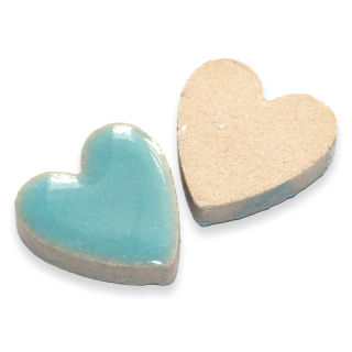 Modré srdce, kabošon, porcelán, 23x22mm
