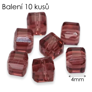 Fialová kostka, 4mm (10ks)