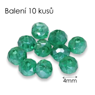 Zelené rondelky, 4x3mm (10ks)