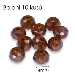 Hnědé rondelky, 4x3mm (10ks)
