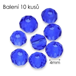 Modré rondelky, 4x3mm (10ks)