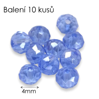 Modré rondelky, 4x3mm (10ks)