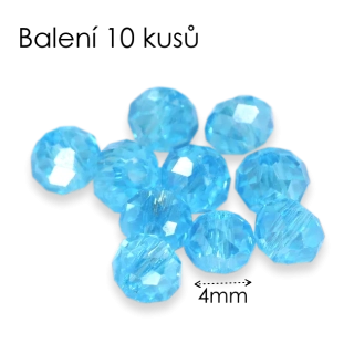 Modré rondelky, 4x3mm (10ks)