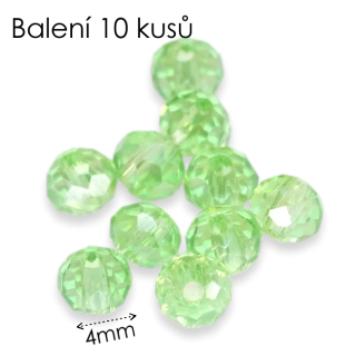 Zelené rondelky, 4x3mm (10ks)