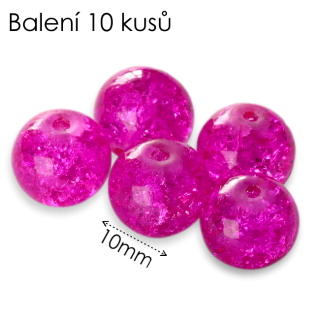 Růžové kuličky, 10mm (10ks)