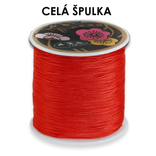 Červená, nylonová šňůrka, 0,8mm (asi 90 m)