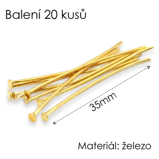 Zlatý nýt, 35mm (20ks)