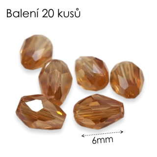 Medové slzičky, AB, broušená, 6x4mm (20ks)