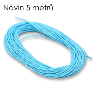 Modrá, voskovaná šňůrka, 1mm (5m)